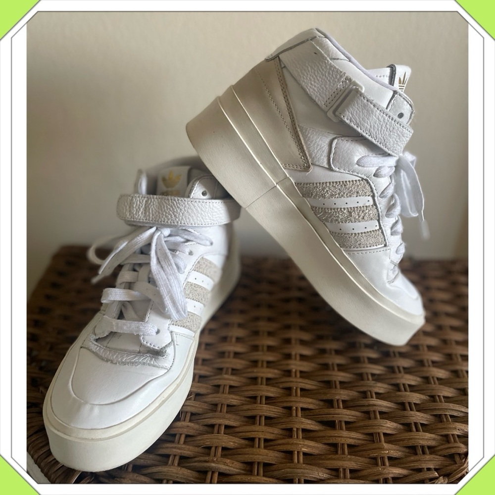 Adidas Bonega White High-Top Sneakers in pristine condition
